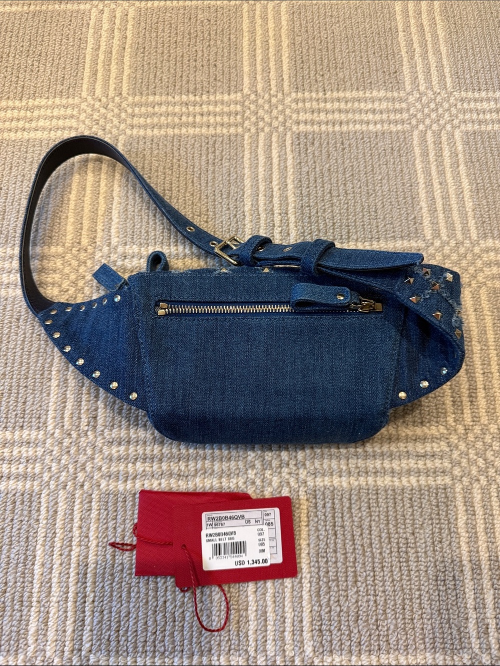 Valentino Small Denim Studded Belt Bag - Picture 3 of 6